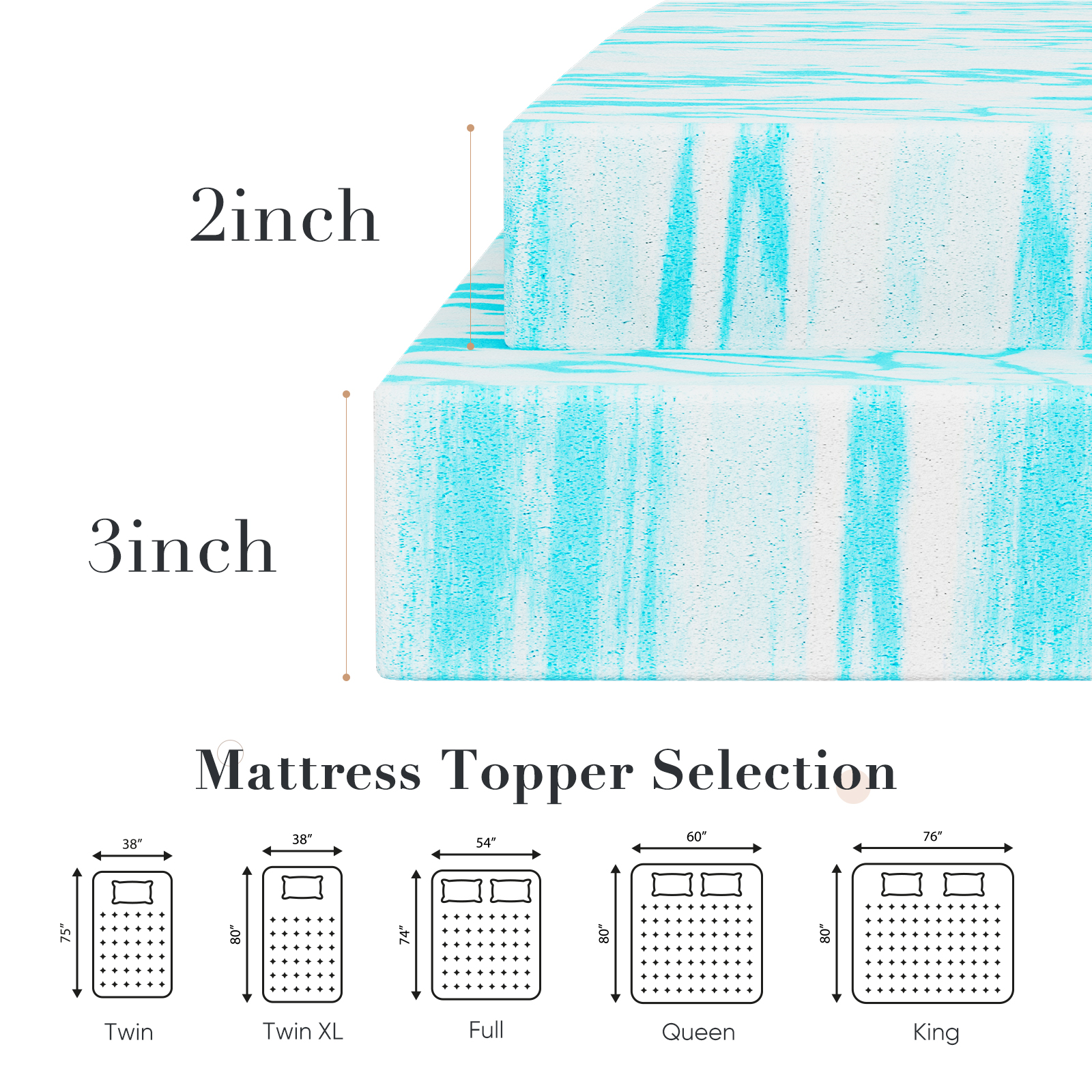 Cooling Gel Memory Foam Topper view 3