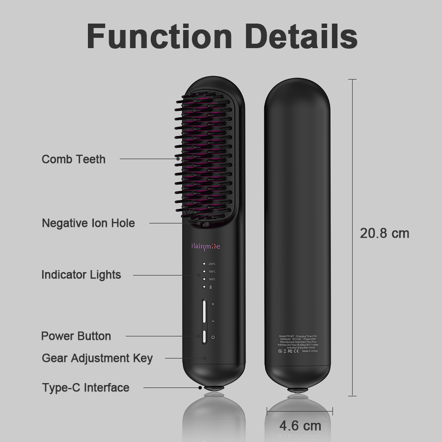 Cordless 2-in-1 Straightening Brush view 4